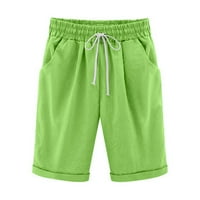 Ženske kratke hlače, ljetne obične kratke hlače, Plus Size, džepovi, Casual hlače, Zelena,