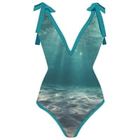 OCIVIESR Žene kupaće kostime+ prikrivaju dva vintage print kupaći kostim za bikini kupaći kostim dva tankini set