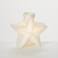 Osvijetljeni držač zvijezde u obliku konusa, bijela keramika 4