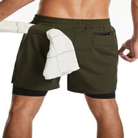 Pudcoco muškarci ležerno brzo sušenje trenerki s unutarnjim slojem, elastični struk kratke hlače xs-xl