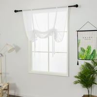 Kratka prozirna zavjesa za prozore, zavjese za prozore s vezicama, kuhinjska zavjesa od vela, Gornja ploča za