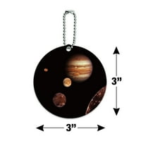 Planet Jupiter s iom, Europom, Ganimedom i satelitima Callisto, kozmička okrugla oznaka za prtljagu za nošenje