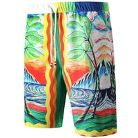 Muške plaže kratke hlače ljeto labavi modni etnički tisak havajskog odmora za odmor plivanja casual brz suhi elastični
