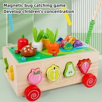 7-u drvenoj aktivnosti kocka igračka za djecu obrazovni oblik Sorter igračke učenje perlica ribolovno voće izrezanje