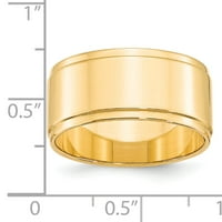 Prsten od žutog zlata, ravan, s stepenastim rubom, veličine 11