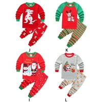 Božićni pidžama Setovi za malu djecu, pulover s dugim rukavima i hlače s printom, Komplet odjeće za spavanje,