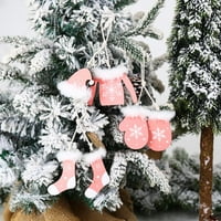 Drveni Božićni ukrasi za vješanje drvene rukavice čarape odjeća ukrasi za šešire ukrasi za božićno drvce Božićni