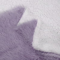 Luksuzni obrub deka od krzna meka Sherpa bacajte pokrivač ljubičasta kraljica