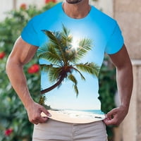 Muške košulje havajski tiskani ležerni okrugli vrat kratki rukav labavi majice