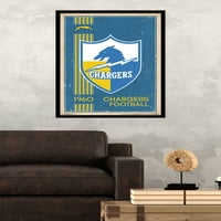 Los Angeles Chargers - zidni poster s retro logotipom, 22.375 34