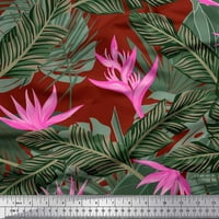 Soimoi satenska svilena tkanina cvjetna i lišće tropsko tiskano tkanina