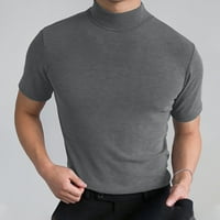 Bijele majice za muškarce muške ljetne majice bluze s visokim ovratnikom kornjača kratki rukavi muški muški obični