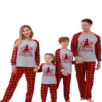 Majice i hlače s dugim rukavima, odgovarajuće obiteljske pidžame, mekani setovi pidžame, Božićni Crveni od 3 inča