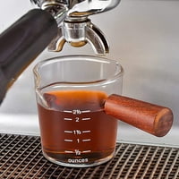 Xmarks 70 75 ml Mjerna šalica koncentrirana stakla kave dvostruka boca s bocama za kavu dijeli drvena drvena ručka