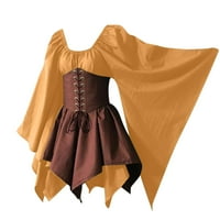 Ženski kostimi za Noć vještica za fotografiranje Retro Korzet haljina s dugim rukavima dvorska banketna haljina