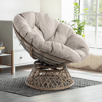 Aile okretna udobna papasanska stolica s jastukom od tkanine, čvrsti metalni okvir