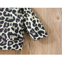 Eyicmarn ljupke dječje leopard hlače postavljene dugih rukava okrugli vrat duge hlače