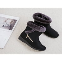 Wooving topli fau krzno obloženi zimski snježni čizmi ženske borbene čizme za gležnjeve antilop ravne cipele s