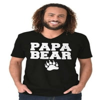 Tata medvjed tata oca oca dan pawprint v vrat majice majice muške marke Brisco
