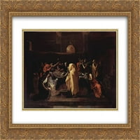 Nicolas Poussin matirao zlato ukrašeni uokvireni umjetnički tisak 'Ekstremni Unction'