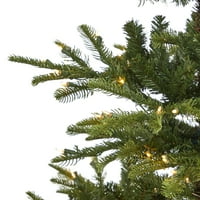Gotovo prirodno čisto prelitno žarulja zeleno ukrašeno smreke božićno drvce, 6 '