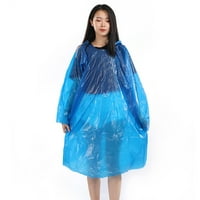 Prijenosni putni jednokratni kišni ogrtač za hitne slučajeve, Vodootporna kišna jakna s kapuljačom, plava