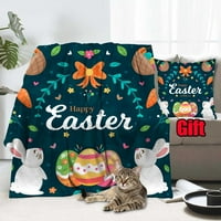 Proljetni Uskrsni popluni s jastučnicama Proljetni popluni sa zečićima i cvijećem za kućni kauč, krevet i krevet