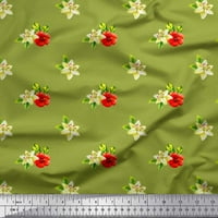 Dijagonalna prugasta Poliesterska krep Tkanina, cvjetni tisak lišća i azaleje, ručno izrađena, široka dvorišta