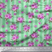 Prugasta tkanina od Georgette, s lišćem i cvjetnim umjetničkim ukrasom, tiskana tkanina širine dvorišta
