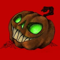 Halloween Jack-O-Lantern Mens Crveni grafički tenk-Dizajn ljudi L