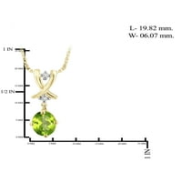 Jewelersclub 0. Carat T.G.W. Peridot dragulj i naglasak bijeli dijamantski privjesak