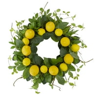 Proljetni vijenac od limuna i raznih listova, žuta i zelena 20