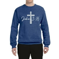 Свитшот Wild Bobby John 3: Cross Inspirational Christian Unise Crewneck s grafičkim po cijeloj površini, starinski