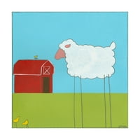 Zaštitni znak likovna umjetnost 'Stick Nog Sheep II Childrens Art' Canvas Art do lipnja Erica Vess