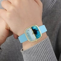 Kupite lc Strada Japanski pokret 3D simulirani plavi howlite Dial Watch In Sky Blue Color Fau kožni remen Birthdaj