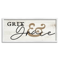 Stupell Industries Grit & Grace Southern Charm Inspirational slikanje bijelog uokvirenog umjetničkog tiskana umjetnost