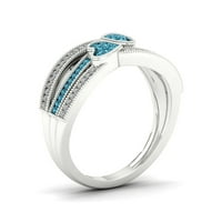 Carat T.W. Konjak i bijeli dijamant 10KT modni prsten od ruže zlata