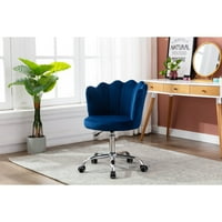 Stilska mornarsko plava okretna stolica za školjke - svestrana sjedala za spavaću sobu, dnevni boravak ili moderni