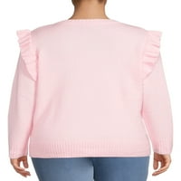 Heart n 'Crush Women's Plus veličine džemper ruffle rukava
