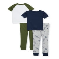 Wonder Nation Toddler Boy Snug Fit Pamuk s pamučnim pidžama s kratkim rukavima, set