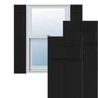 Ekena Millwork 3 4 W 70 H TRUE FIT PVC Dvije ploče pridružene kapke od ploče-n-batten, crne