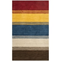 Prugasti tepih od vune, narančasta Multi, 3' 5'