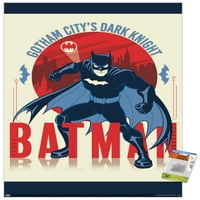 Zidni poster za stripove o Batmanu - mračnom Vitezu grada Gothama s gumbima, 22.375 34