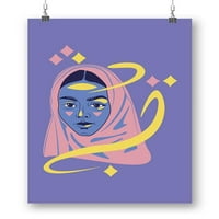 Portretni plakat u boji muslimanke - slika iz mn