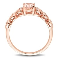 Miabella Ženska karat T.G.W. Ovalni rezani morganit i bijeli topaz 10kt ružičasti zaručnički prsten