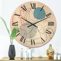 DesignTart 'Leptir s jednim crtežnim crtežom na kubizmom oblika I' moderni drveni zidni sat