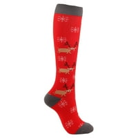 Miyuadkai čarape ženske tople čarape pamučni jastučni sportovi SPOMERNI SOPKS Božićni uzorak casual čarape pribor