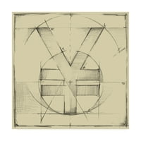 Zaštitni znak likovne umjetnosti, crtanje simbola iz A. M., ulje na platnu Ethana Harpera