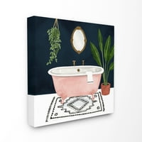 Stupell Home dekor dizajner kupaonice ružičasto plavo dizajn platno zidna umjetnost od Victoria Borges