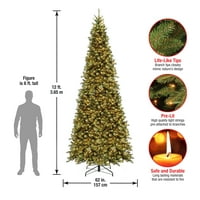 Tvrtka je prethodno zapalila umjetno divovsko tanko božićno drvce, zeleno, smreka Tiffani, bijela svjetla, uključuje